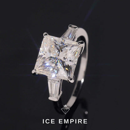 Iced Out 18K Gold Moissanite Engagement Ring