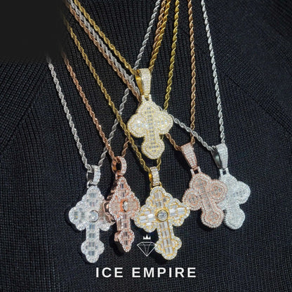 Iced Out Baguette 925 Silver Moissanite Pendant