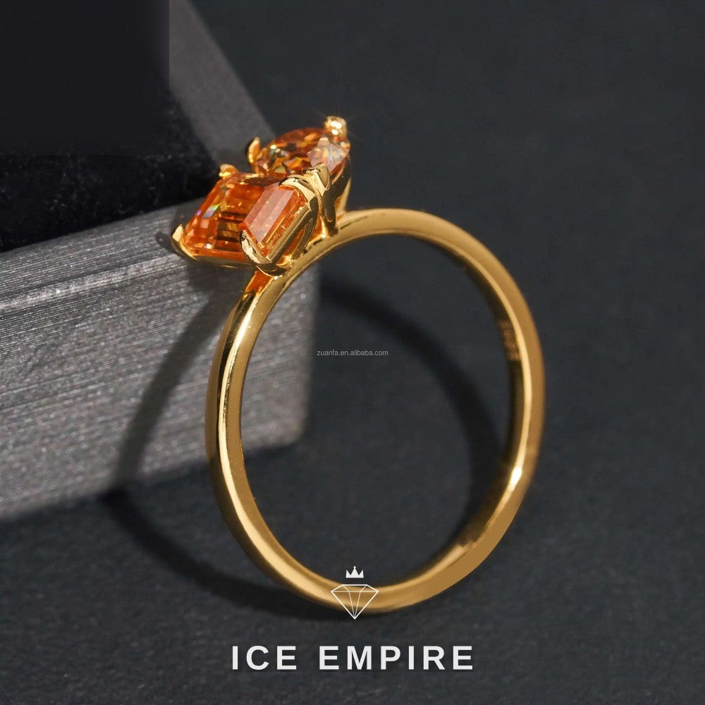 Iced Out 925 Silver Moissanite Engagement Ring