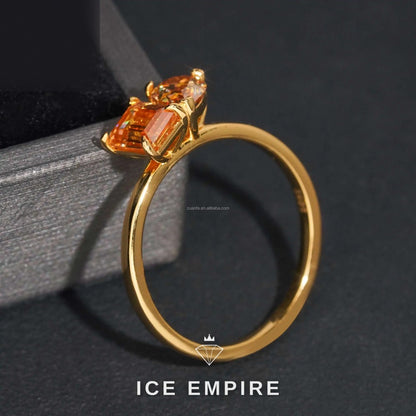 Iced Out 925 Silver Moissanite Engagement Ring