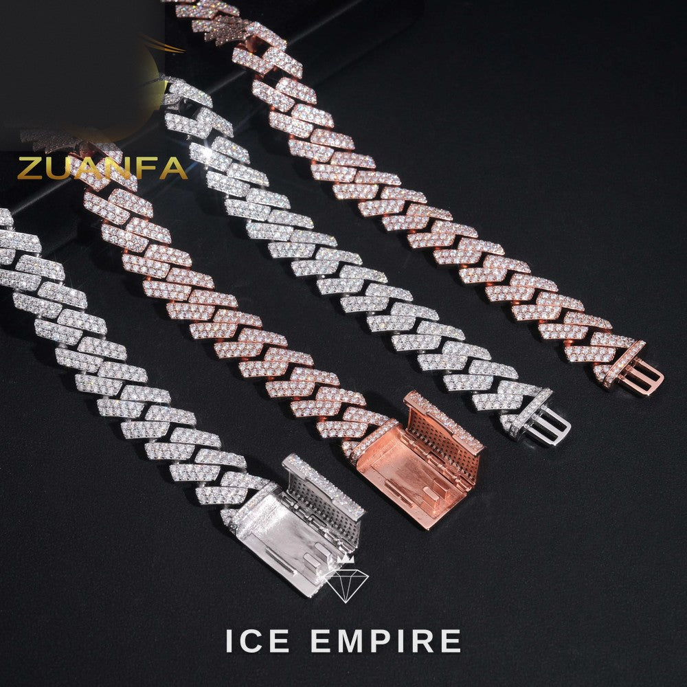 Iced Out Rose Gold Plated Moissanite Cuban Chain