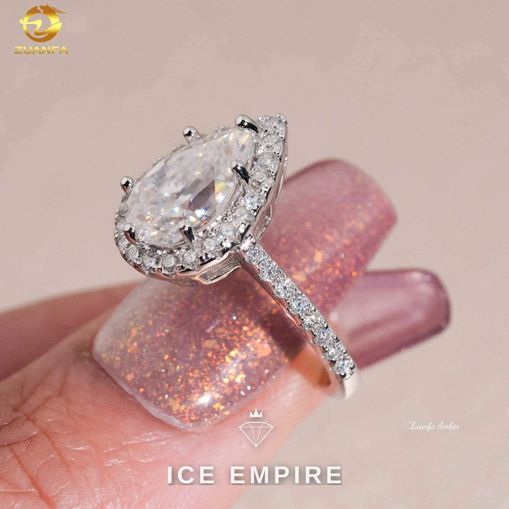 Iced Out Gold Plated Moissanite Wedding Band