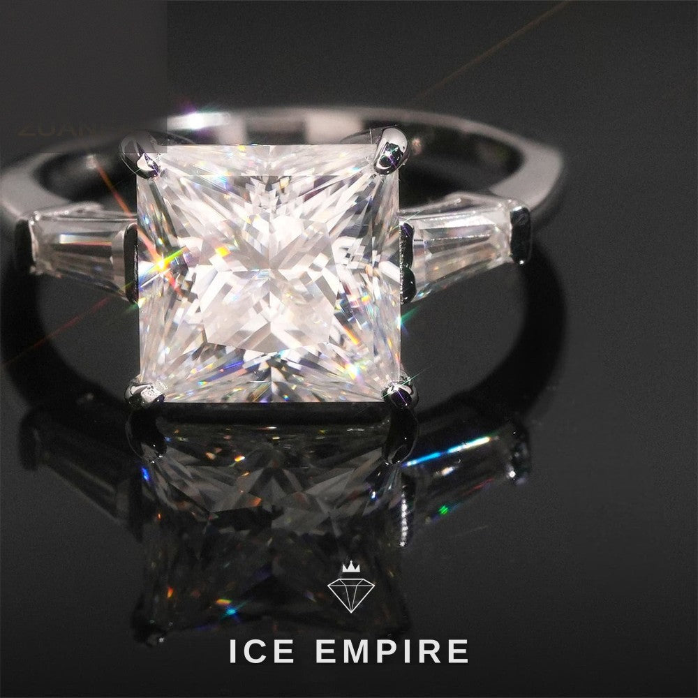 Iced Out 925 Silver Moissanite Wedding Band