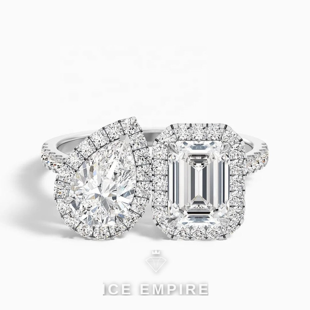 Iced Out 10K Gold Lab Grown Diamond Ring