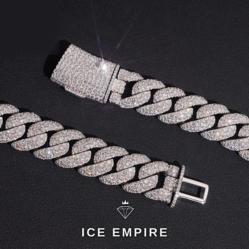Iced Out Rose Gold Plated Moissanite Cuban Chain