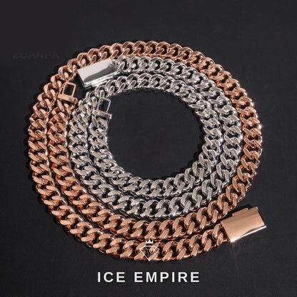 Iced Out Rose Gold Plated Moissanite Cuban Chain