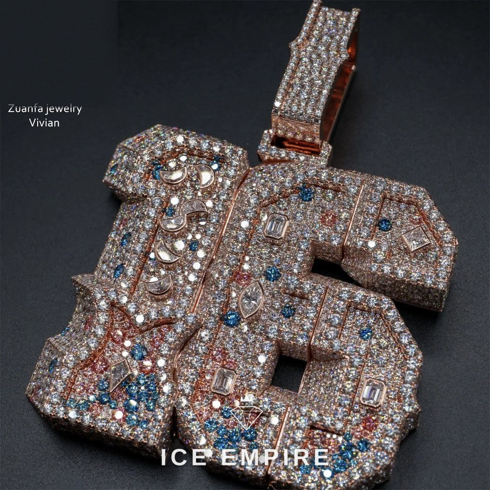 Iced Out Cross 925 Silver Moissanite Pendant