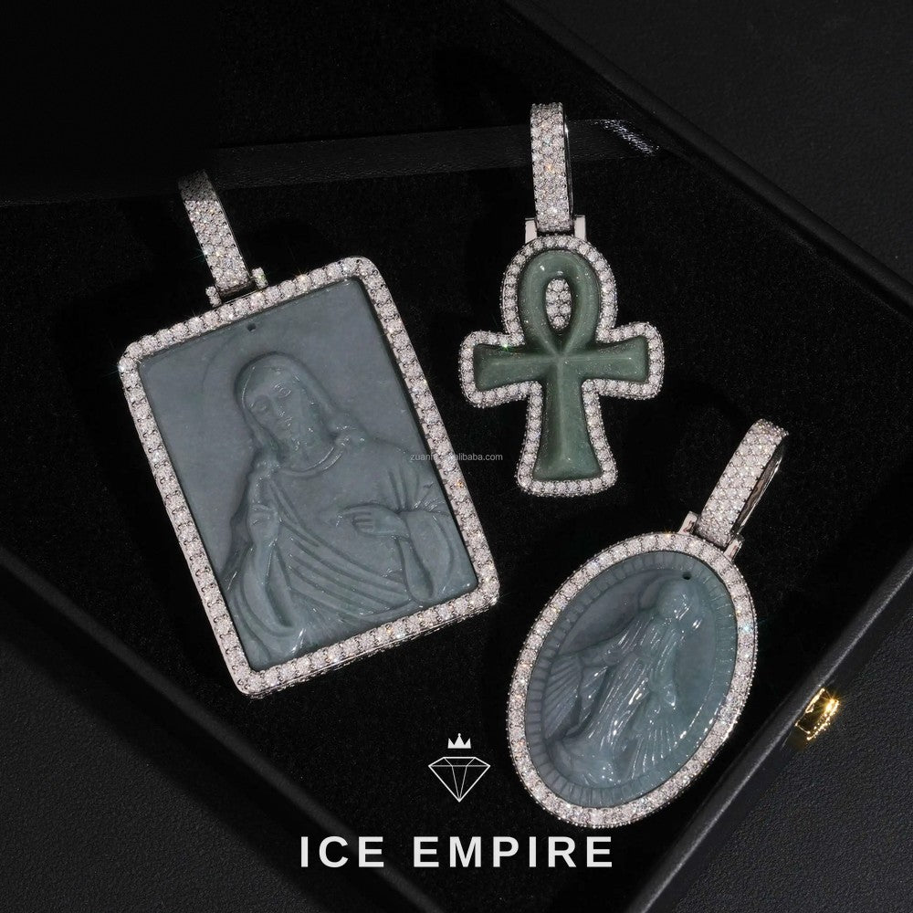 Iced Out Cross 925 Silver Moissanite Pendant