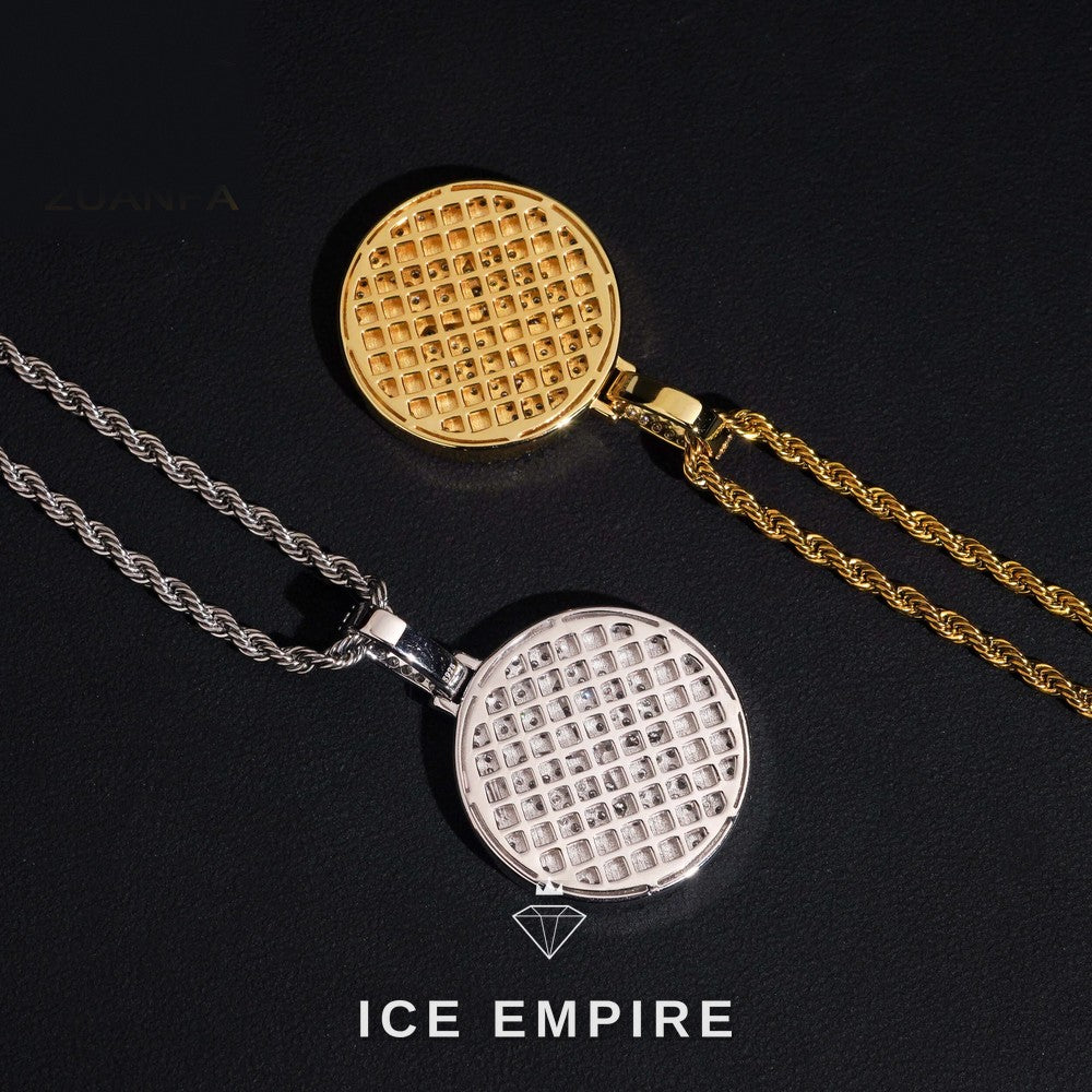 Iced Out Rose Gold Plated Moissanite Pendant