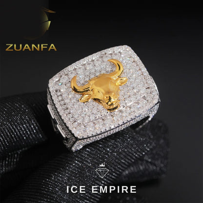 Iced Out 925 Silver Moissanite Ring