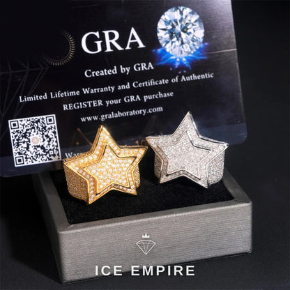 Iced Out 925 Silver Moissanite Ring