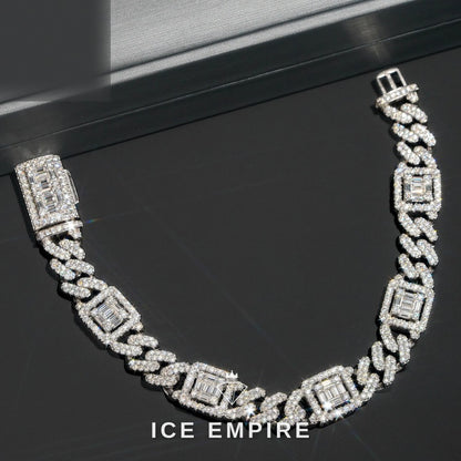 Iced Out 925 Silver Moissanite Cuban Chain