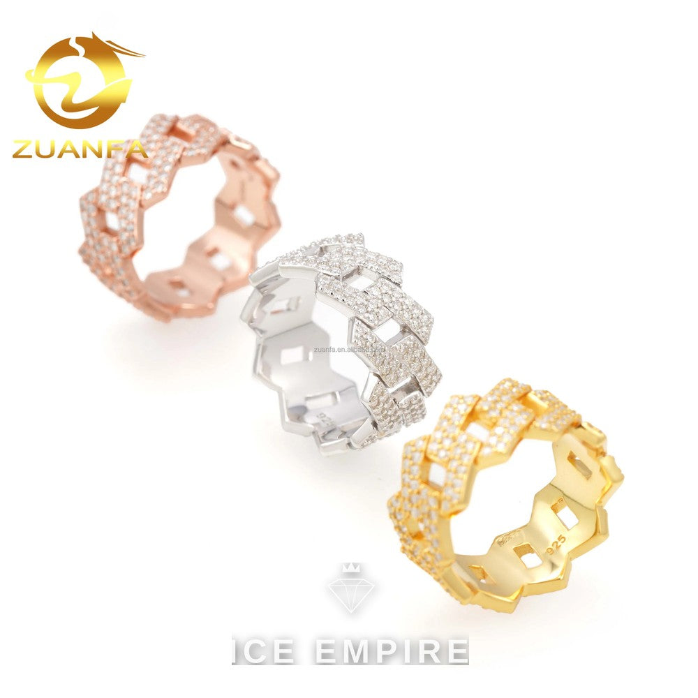 Iced Out Rose Gold Plated Moissanite Cuban Chain