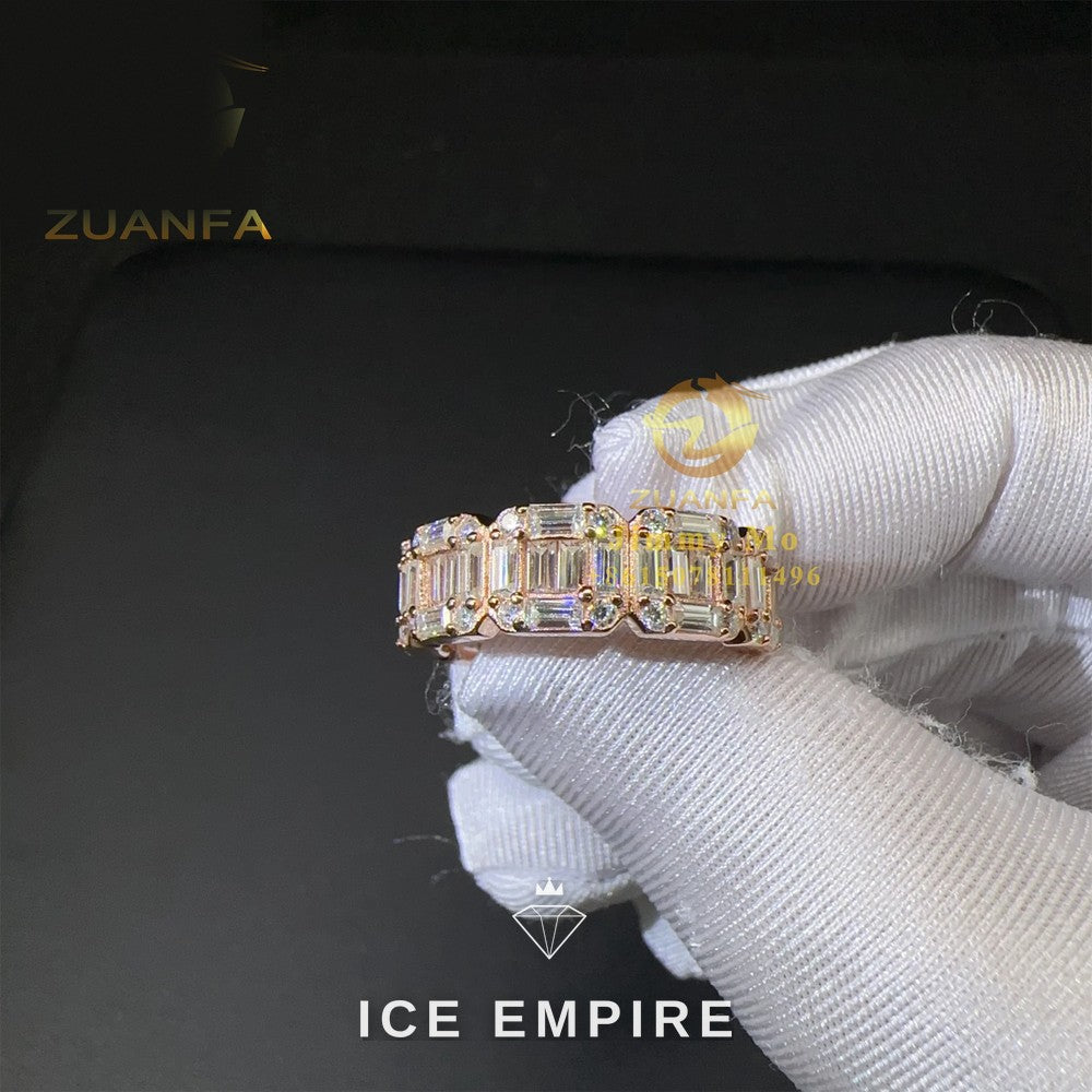 Iced Out Baguette Gold Plated Moissanite Ring