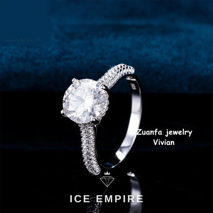 Iced Out 925 Silver Moissanite Ring