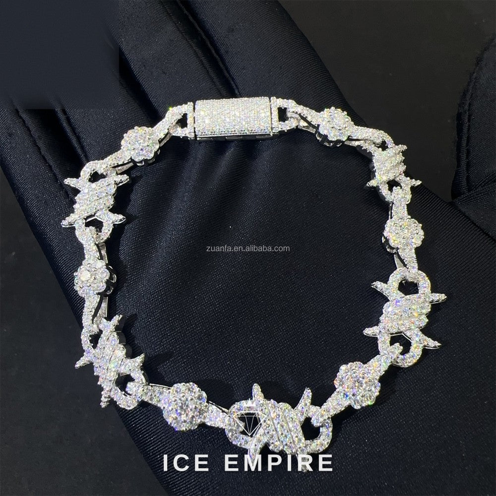 Iced Out Cross Rose Gold Moissanite Cuban Chain