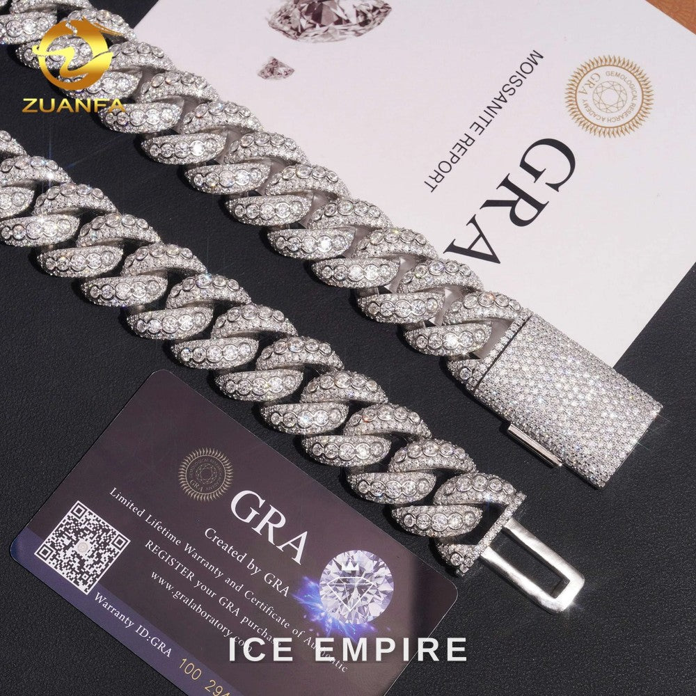 Iced Out Rose Gold Plated Moissanite Cuban Chain