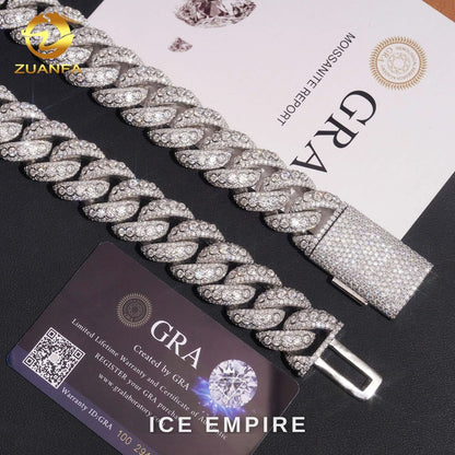 Iced Out Rose Gold Plated Moissanite Cuban Chain