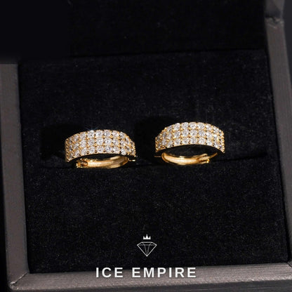 Iced Out 925 Silver Moissanite Hoop Earrings