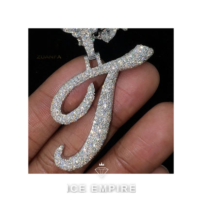Iced Out Baguette 925 Silver Moissanite Pendant