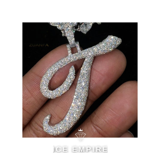 Iced Out Baguette 925 Silver Moissanite Pendant
