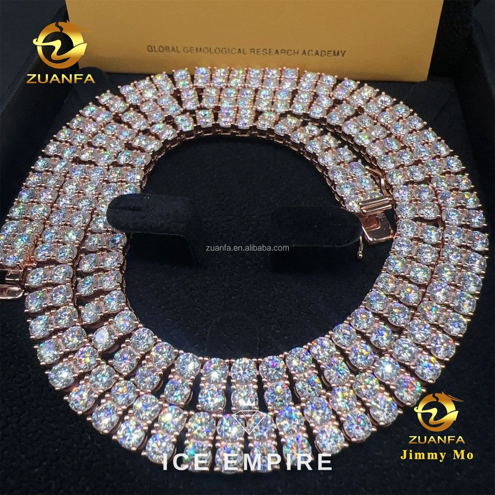 Iced Out 925 Silver Moissanite Cuban Chain