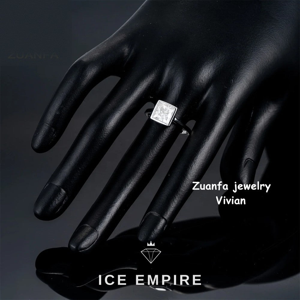 Iced Out 925 Silver Moissanite Ring