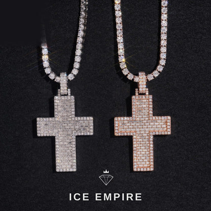 Iced Out Baguette 925 Silver Moissanite Pendant
