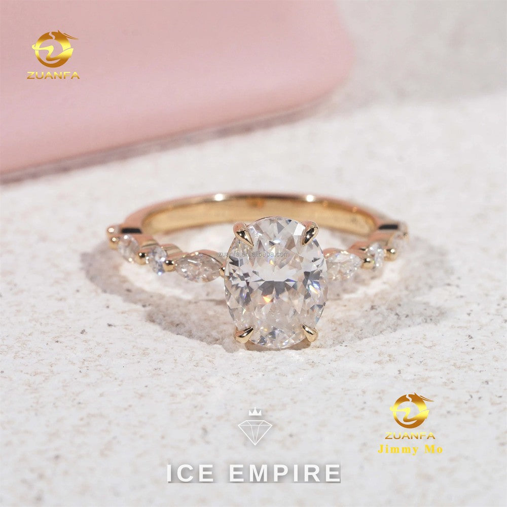 Iced Out Gold Plated Lab Grown Diamond Engagement Ring