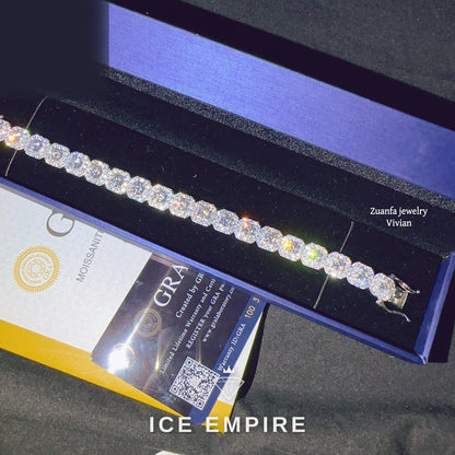 Iced Out Rose Gold Plated Moissanite Bracelet