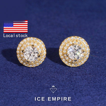 Iced Out Gold Plated Moissanite Earrings