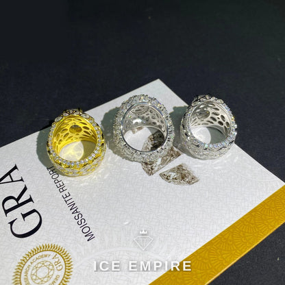 Iced Out 925 Silver Moissanite Ring