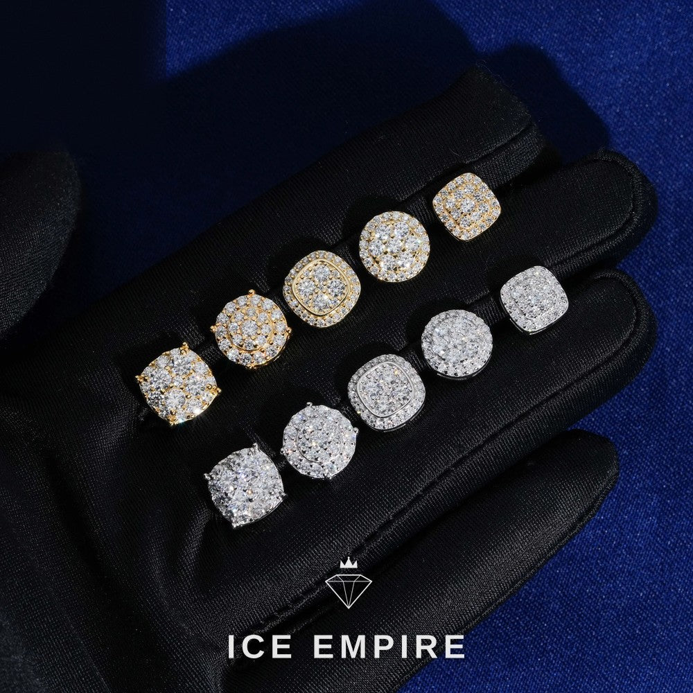 Iced Out Rose Gold Plated Moissanite Stud Earrings