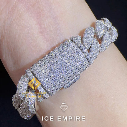 Iced Out 925 Silver Moissanite Cuban Chain