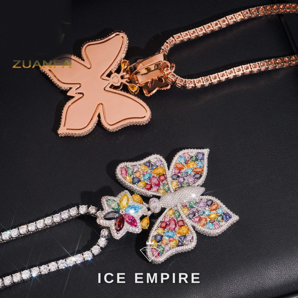 Iced Out Baguette 925 Silver Pendant