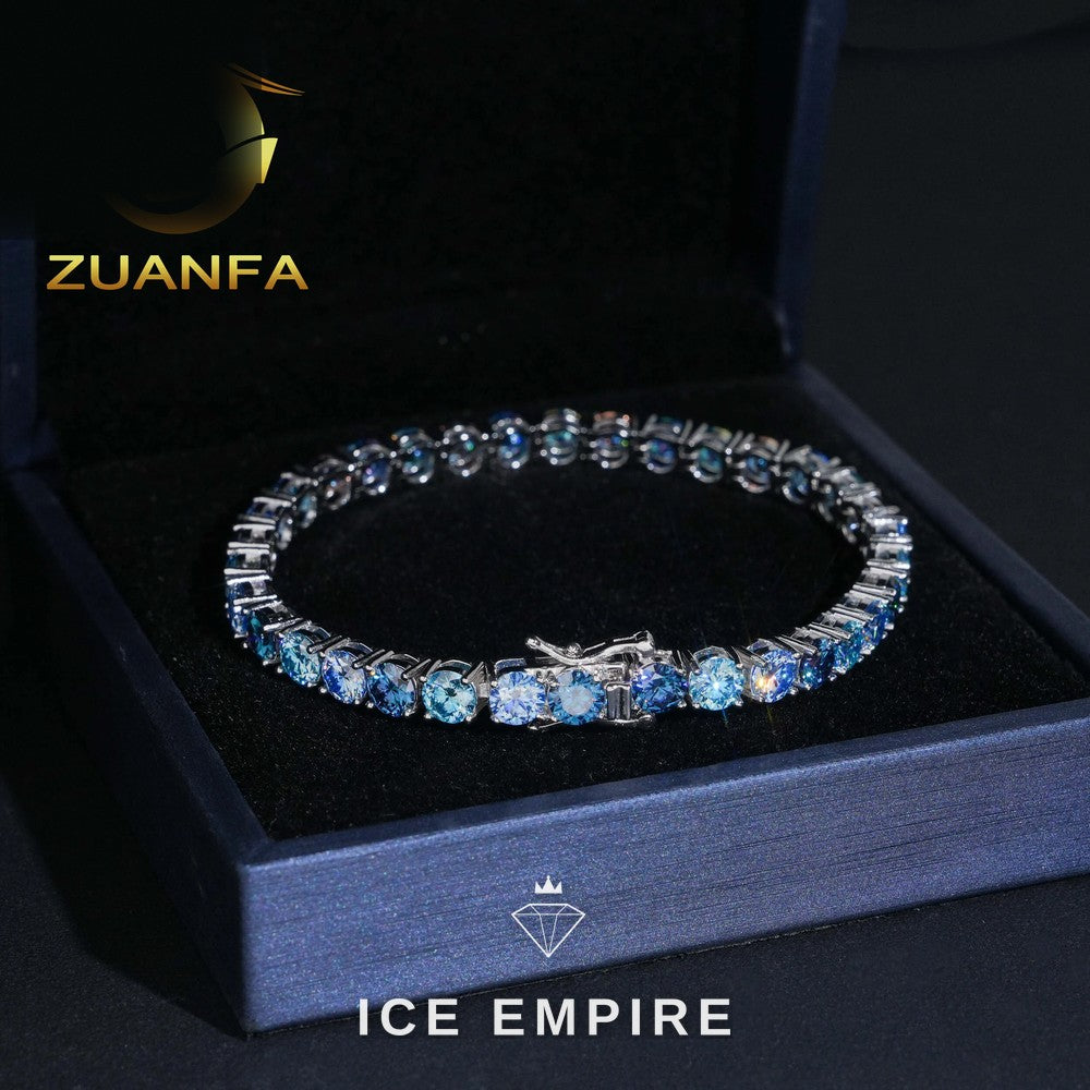 Iced Out 925 Silver Moissanite Tennis Bracelet