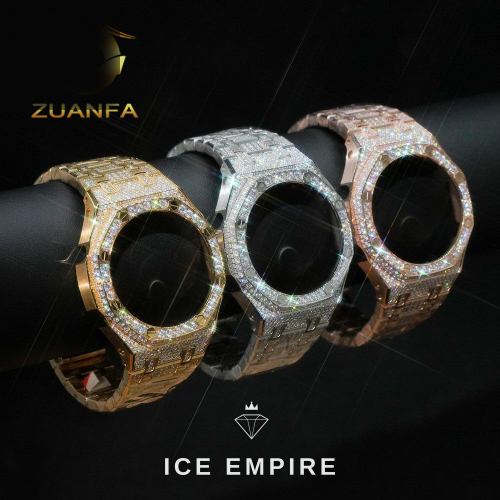 Iced Out 925 Silver Moissanite Watch