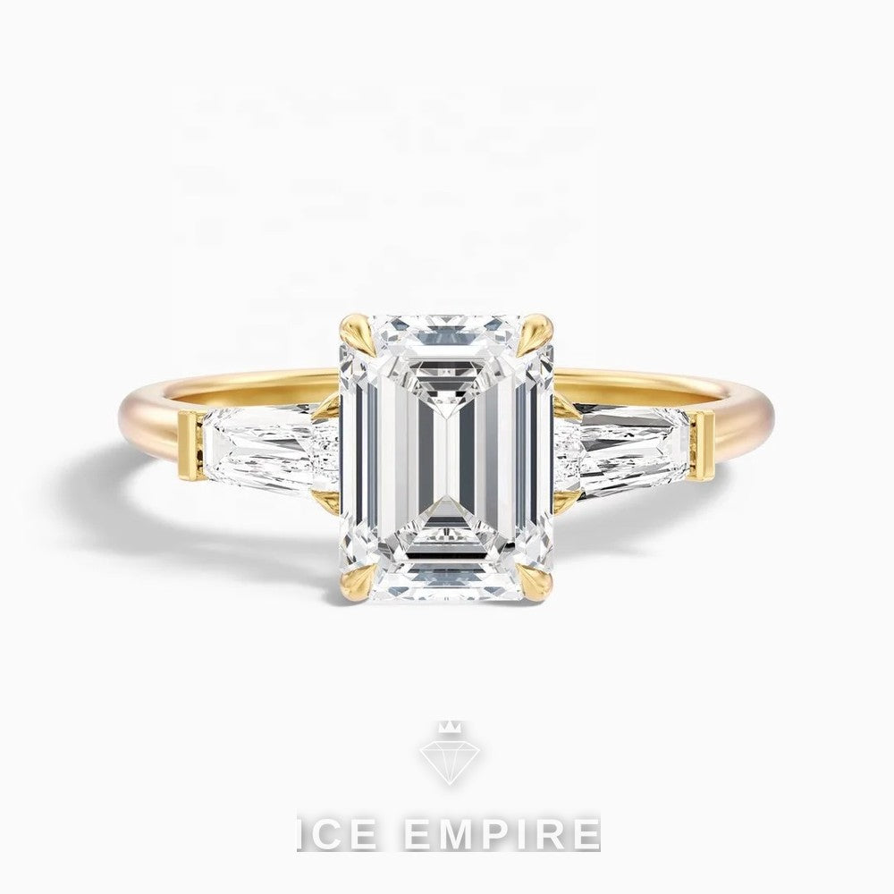 Iced Out 14K Gold Lab Grown Diamond Engagement Ring