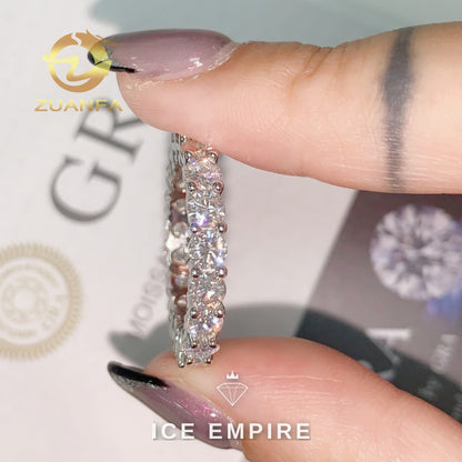 Iced Out 925 Silver Moissanite Ring