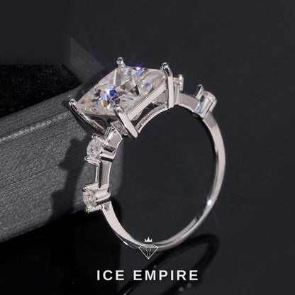 Iced Out 925 Silver Moissanite Engagement Ring