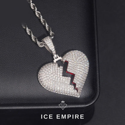 Iced Out Heart Rose Gold Plated Moissanite Pendant