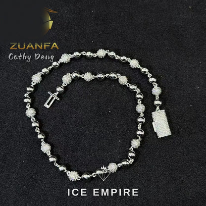 Iced Out Rose Gold Plated Moissanite Cuban Chain