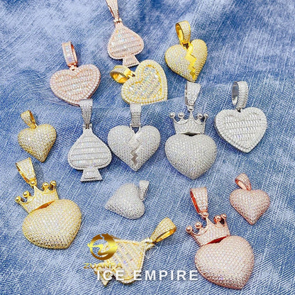 Iced Out Heart Rose Gold Plated Pendant