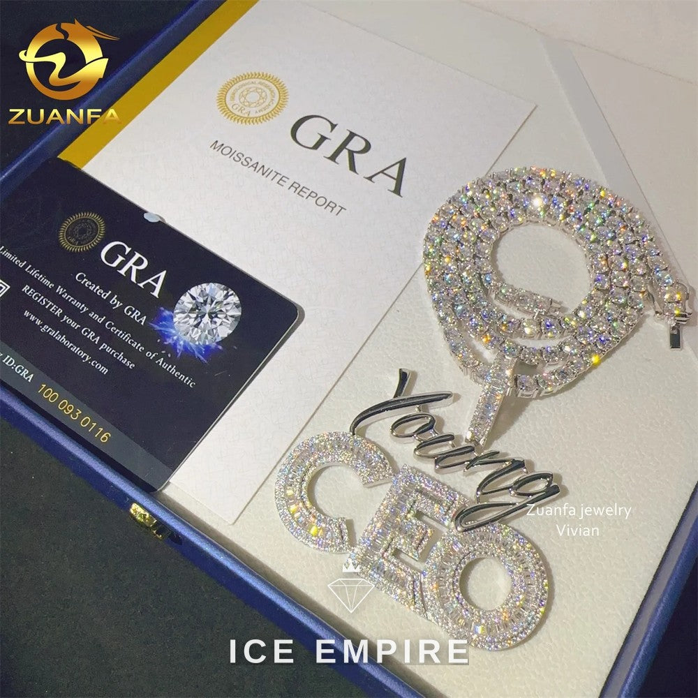 Iced Out 925 Silver Moissanite Pendant