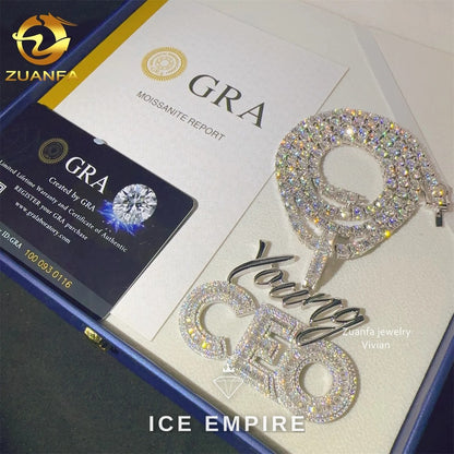 Iced Out 925 Silver Moissanite Pendant