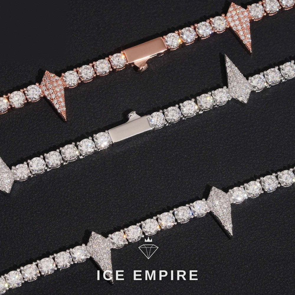 Iced Out 925 Silver Moissanite Tennis Chain