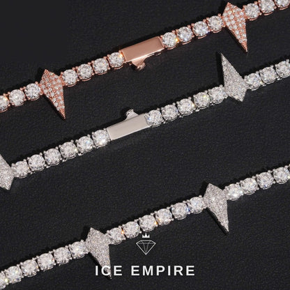 Iced Out 925 Silver Moissanite Tennis Chain