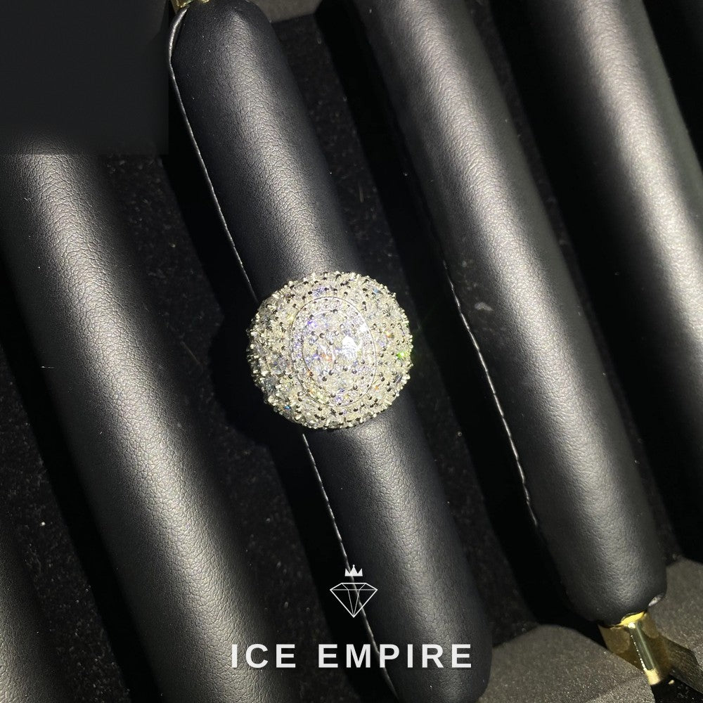 Iced Out 925 Silver Moissanite Ring