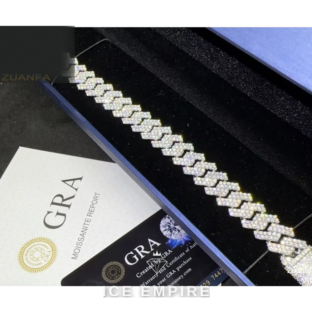 Iced Out Rose Gold Plated Moissanite Cuban Chain
