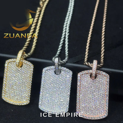 Iced Out Cross 925 Silver Moissanite Rope Chain
